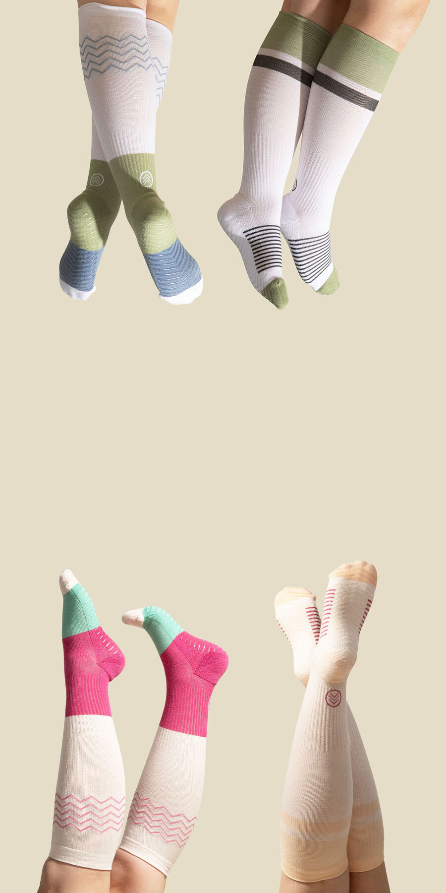 Set Of 2 Yoga Socks Anti-Skid Technology - Light Blue & Baby Pink