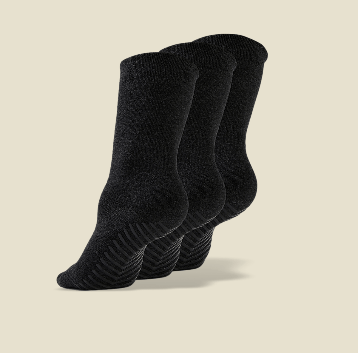 Women's Ribbed Crew Socks, Black