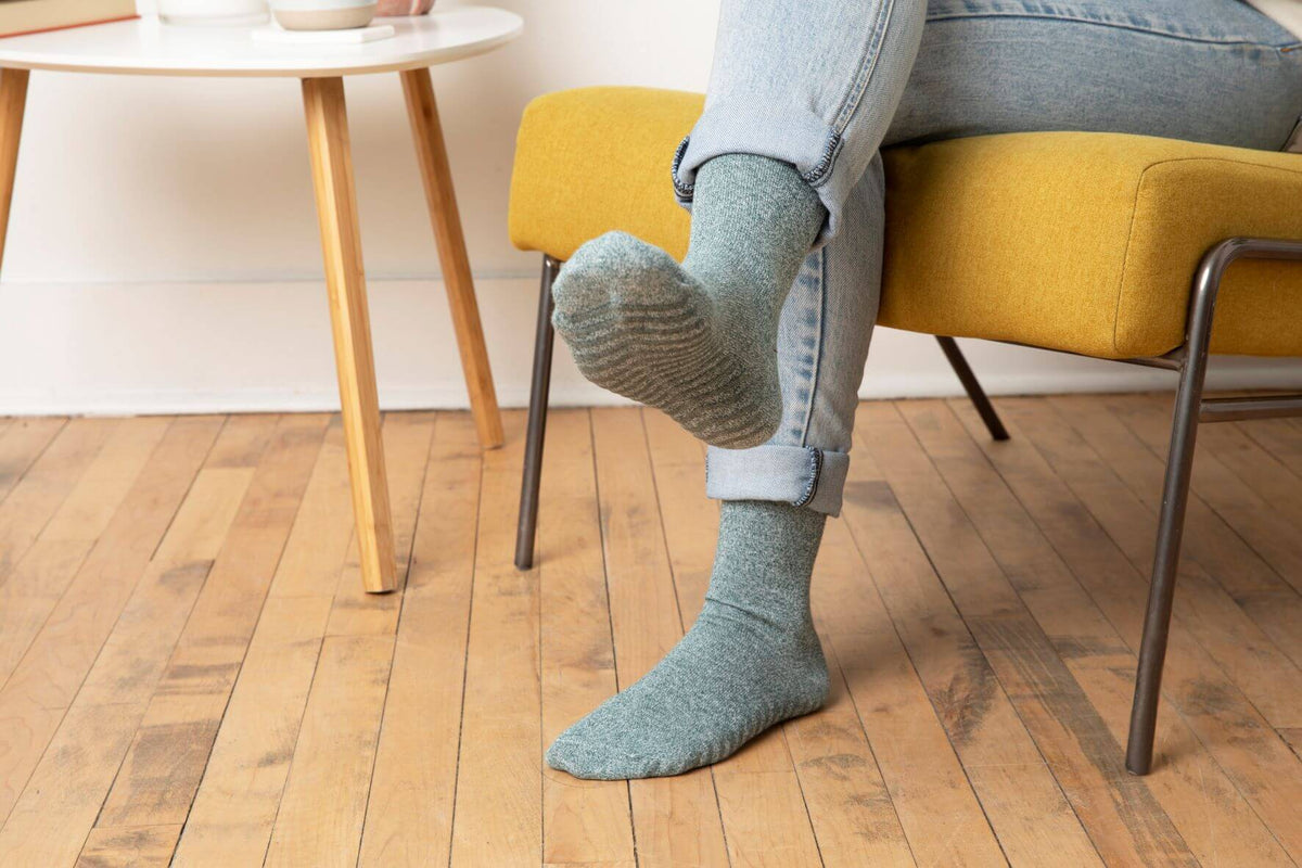 Men's Green, Blue, Maroon Original Crew Non-Slip Socks - 3 pairs