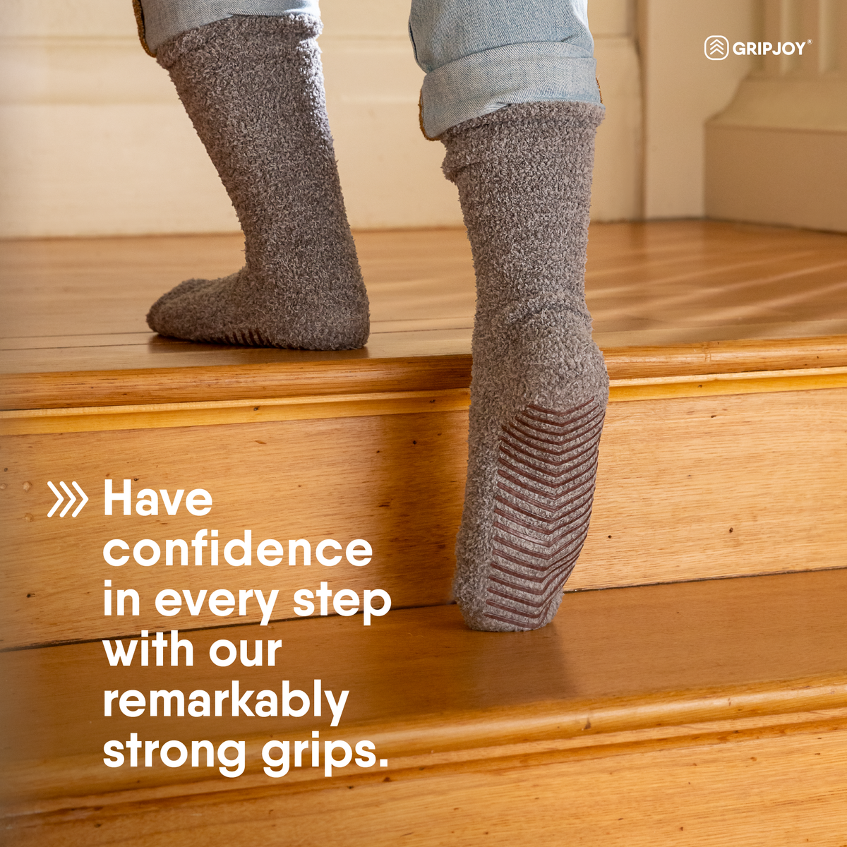 Men's Black/Grey Diabetic Socks with Grippers x3 Pairs - Gripjoy Socks